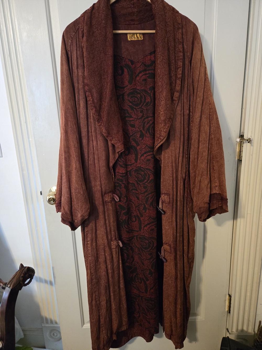 vintage SUKI.K "Art to Wear" bohemian duster coat
